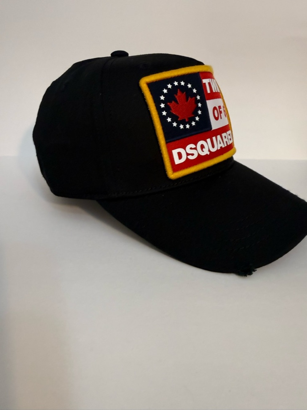 DSQUARED2 Black Baseball Cap with Red, White & Yellow Patch